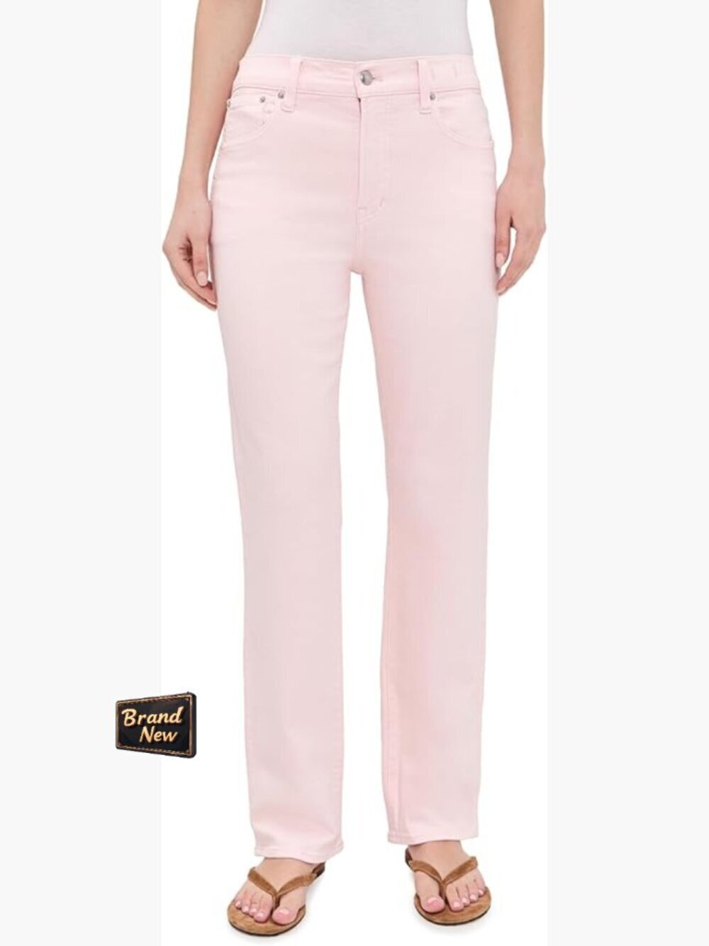 Straight Leg Jeans Longline Mid-Rise Stretch Denim